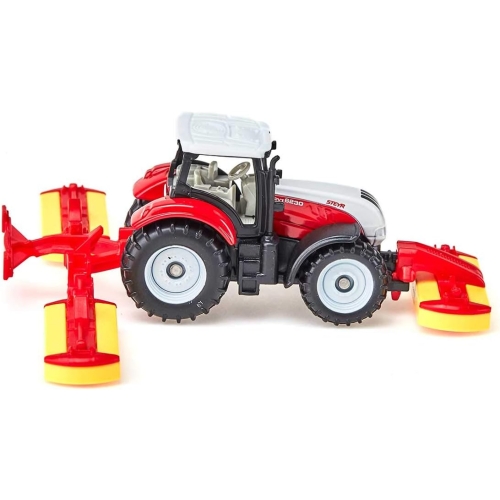 Traktor Steyr z kosiarkami Pöttinger model metalowy SIKU S1672